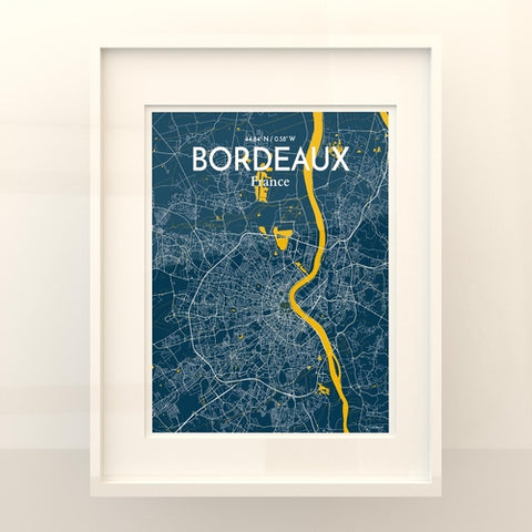 Bordeaux France Map Poster – Detailed Art Print of Bordeaux City Map Art for Home Decor, Office Decor, and Unique Gifts