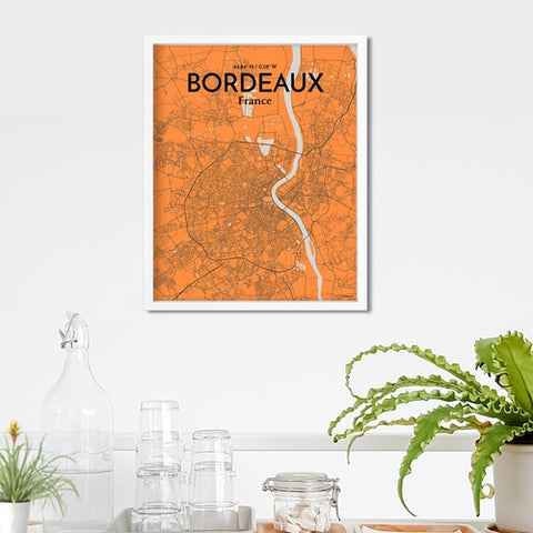 Bordeaux France Map Poster – Detailed Art Print of Bordeaux City Map Art for Home Decor, Office Decor, and Unique Gifts