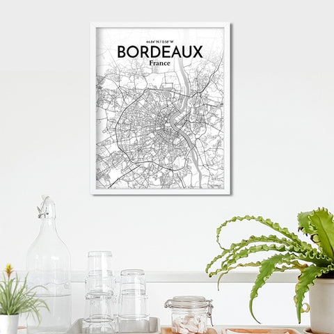 Bordeaux France Map Poster – Detailed Art Print of Bordeaux City Map Art for Home Decor, Office Decor, and Unique Gifts