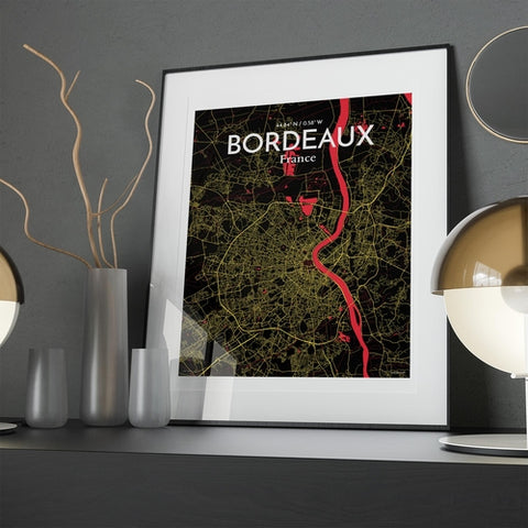 Bordeaux France Map Poster – Detailed Art Print of Bordeaux City Map Art for Home Decor, Office Decor, and Unique Gifts