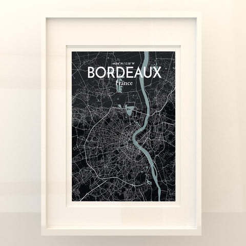 Bordeaux France Map Poster – Detailed Art Print of Bordeaux City Map Art for Home Decor, Office Decor, and Unique Gifts