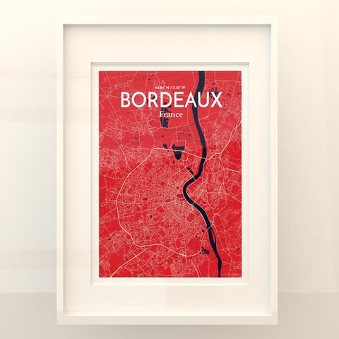 Bordeaux France Map Poster – Detailed Art Print of Bordeaux City Map Art for Home Decor, Office Decor, and Unique Gifts