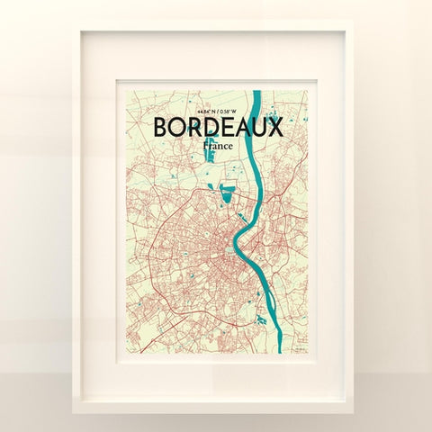 Bordeaux France Map Poster – Detailed Art Print of Bordeaux City Map Art for Home Decor, Office Decor, and Unique Gifts