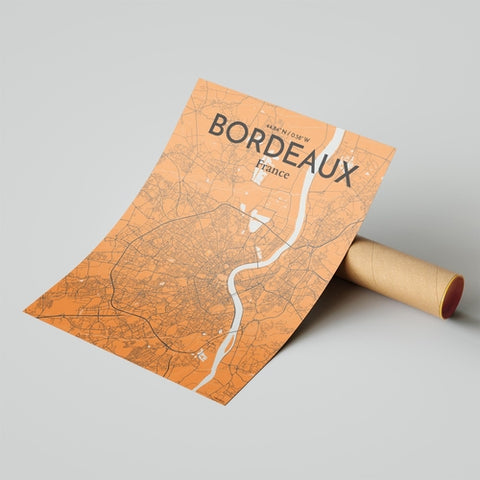 Bordeaux France Map Poster – Detailed Art Print of Bordeaux City Map Art for Home Decor, Office Decor, and Unique Gifts