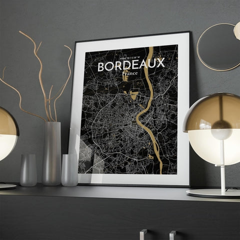 Bordeaux France Map Poster – Detailed Art Print of Bordeaux City Map Art for Home Decor, Office Decor, and Unique Gifts