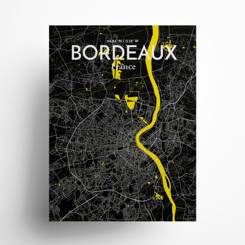 Bordeaux France Map Poster – Detailed Art Print of Bordeaux City Map Art for Home Decor, Office Decor, and Unique Gifts