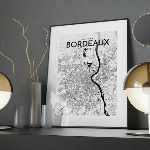 Bordeaux France Map Poster – Detailed Art Print of Bordeaux City Map Art for Home Decor, Office Decor, and Unique Gifts