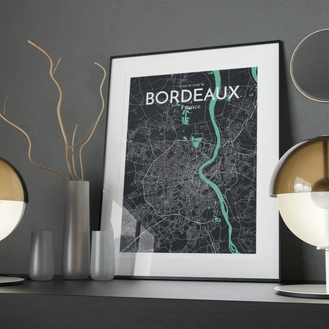 Bordeaux France Map Poster – Detailed Art Print of Bordeaux City Map Art for Home Decor, Office Decor, and Unique Gifts