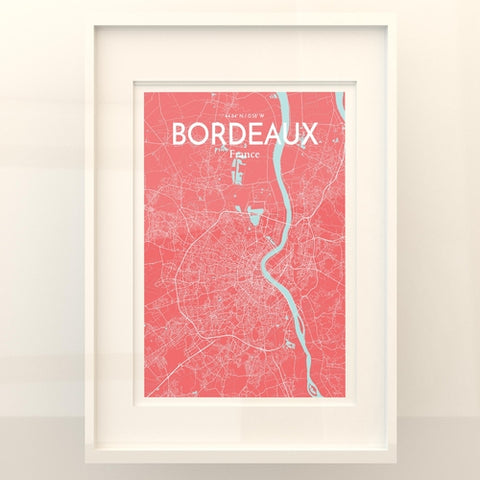 Bordeaux France Map Poster – Detailed Art Print of Bordeaux City Map Art for Home Decor, Office Decor, and Unique Gifts