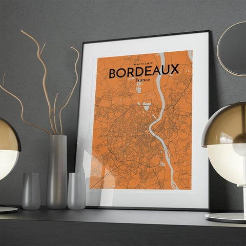 Bordeaux France Map Poster – Detailed Art Print of Bordeaux City Map Art for Home Decor, Office Decor, and Unique Gifts