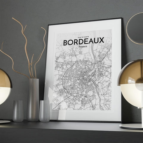 Bordeaux France Map Poster – Detailed Art Print of Bordeaux City Map Art for Home Decor, Office Decor, and Unique Gifts