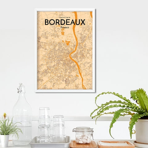 Bordeaux France Map Poster – Detailed Art Print of Bordeaux City Map Art for Home Decor, Office Decor, and Unique Gifts