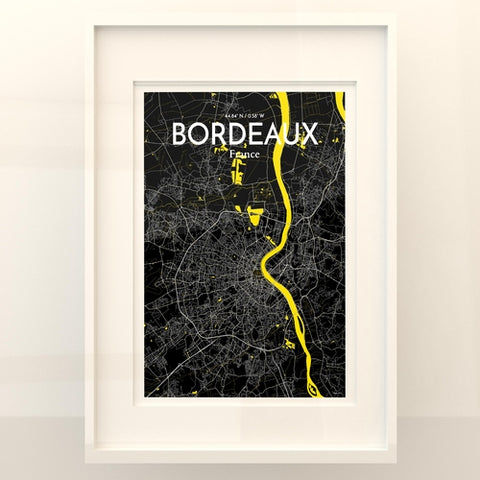 Bordeaux France Map Poster – Detailed Art Print of Bordeaux City Map Art for Home Decor, Office Decor, and Unique Gifts