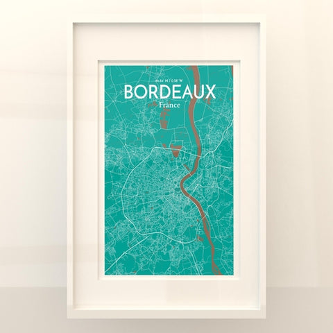 Bordeaux France Map Poster – Detailed Art Print of Bordeaux City Map Art for Home Decor, Office Decor, and Unique Gifts