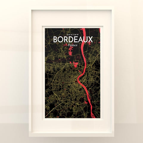 Bordeaux France Map Poster – Detailed Art Print of Bordeaux City Map Art for Home Decor, Office Decor, and Unique Gifts