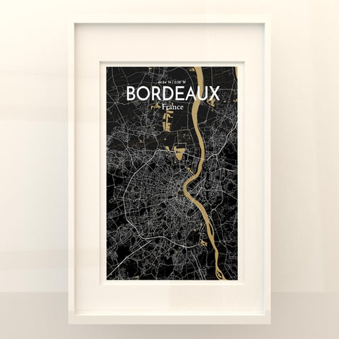 Bordeaux France Map Poster – Detailed Art Print of Bordeaux City Map Art for Home Decor, Office Decor, and Unique Gifts