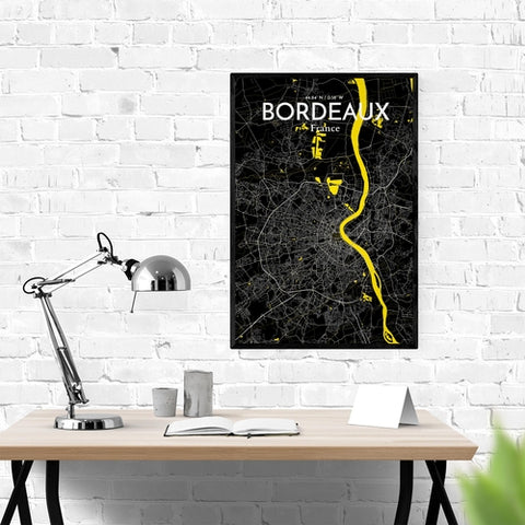 Bordeaux France Map Poster – Detailed Art Print of Bordeaux City Map Art for Home Decor, Office Decor, and Unique Gifts