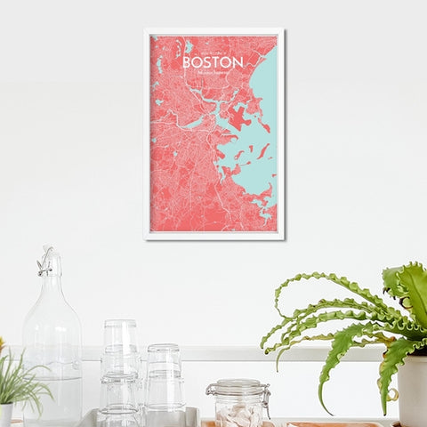 Boston City Map Poster – Detailed Art Print of Boston, Massachusetts for Home Decor, Office Decor, Travel Art, and Unique Gifts