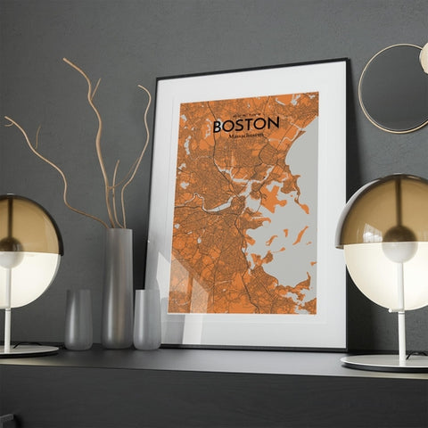 Boston City Map Poster – Detailed Art Print of Boston, Massachusetts for Home Decor, Office Decor, Travel Art, and Unique Gifts