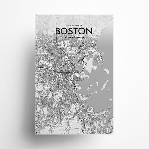 Boston City Map Poster – Detailed Art Print of Boston, Massachusetts for Home Decor, Office Decor, Travel Art, and Unique Gifts