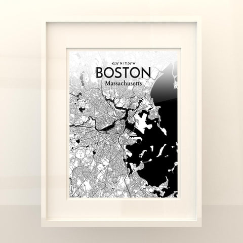 Boston City Map Poster – Detailed Art Print of Boston, Massachusetts for Home Decor, Office Decor, Travel Art, and Unique Gifts