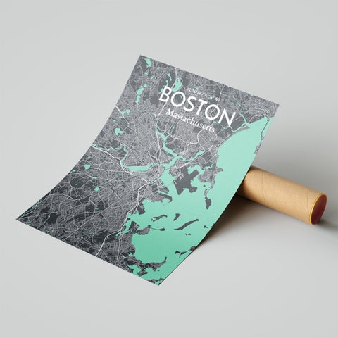 Boston City Map Poster – Detailed Art Print of Boston, Massachusetts for Home Decor, Office Decor, Travel Art, and Unique Gifts