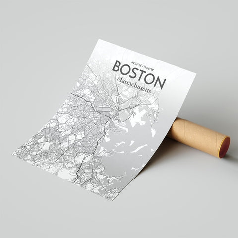 Boston City Map Poster – Detailed Art Print of Boston, Massachusetts for Home Decor, Office Decor, Travel Art, and Unique Gifts