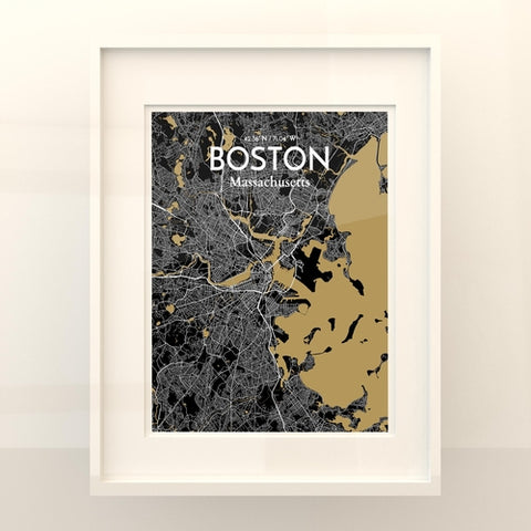 Boston City Map Poster – Detailed Art Print of Boston, Massachusetts for Home Decor, Office Decor, Travel Art, and Unique Gifts