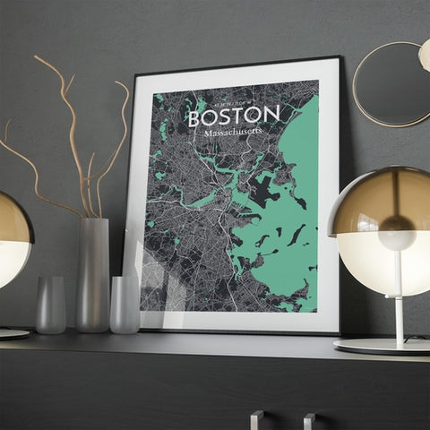 Boston City Map Poster – Detailed Art Print of Boston, Massachusetts for Home Decor, Office Decor, Travel Art, and Unique Gifts