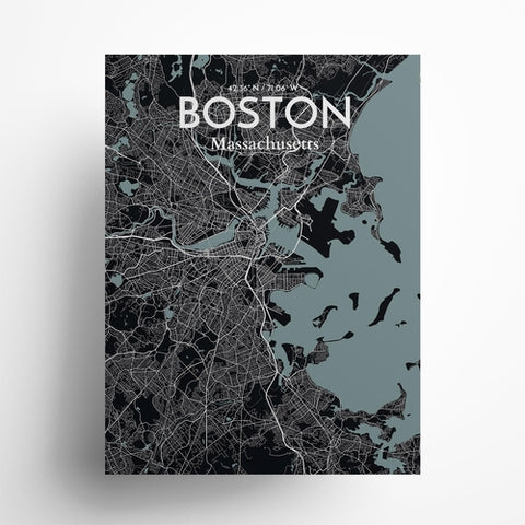 Boston City Map Poster – Detailed Art Print of Boston, Massachusetts for Home Decor, Office Decor, Travel Art, and Unique Gifts