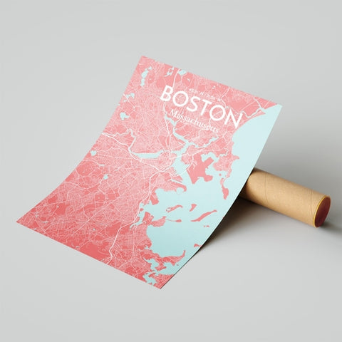 Boston City Map Poster – Detailed Art Print of Boston, Massachusetts for Home Decor, Office Decor, Travel Art, and Unique Gifts