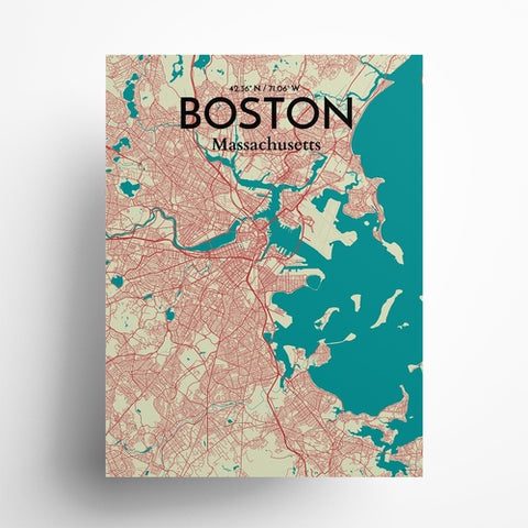 Boston City Map Poster – Detailed Art Print of Boston, Massachusetts for Home Decor, Office Decor, Travel Art, and Unique Gifts