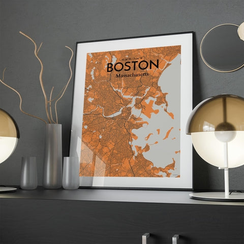 Boston City Map Poster – Detailed Art Print of Boston, Massachusetts for Home Decor, Office Decor, Travel Art, and Unique Gifts