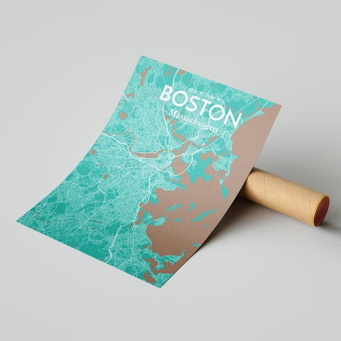 Boston City Map Poster – Detailed Art Print of Boston, Massachusetts for Home Decor, Office Decor, Travel Art, and Unique Gifts