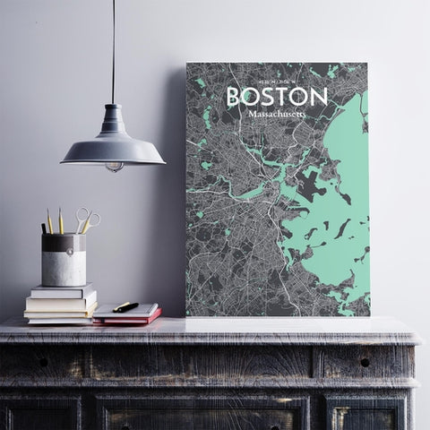 Boston City Map Poster – Detailed Art Print of Boston, Massachusetts for Home Decor, Office Decor, Travel Art, and Unique Gifts