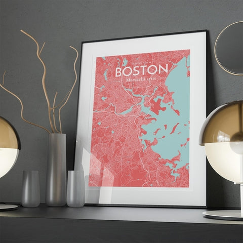 Boston City Map Poster – Detailed Art Print of Boston, Massachusetts for Home Decor, Office Decor, Travel Art, and Unique Gifts