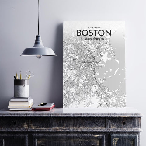 Boston City Map Poster – Detailed Art Print of Boston, Massachusetts for Home Decor, Office Decor, Travel Art, and Unique Gifts