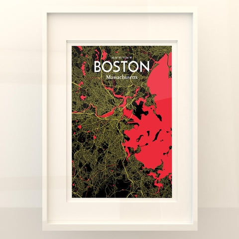 Boston City Map Poster – Detailed Art Print of Boston, Massachusetts for Home Decor, Office Decor, Travel Art, and Unique Gifts