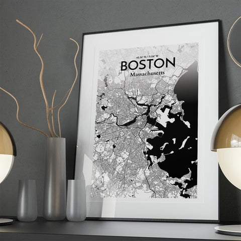 Boston City Map Poster – Detailed Art Print of Boston, Massachusetts for Home Decor, Office Decor, Travel Art, and Unique Gifts