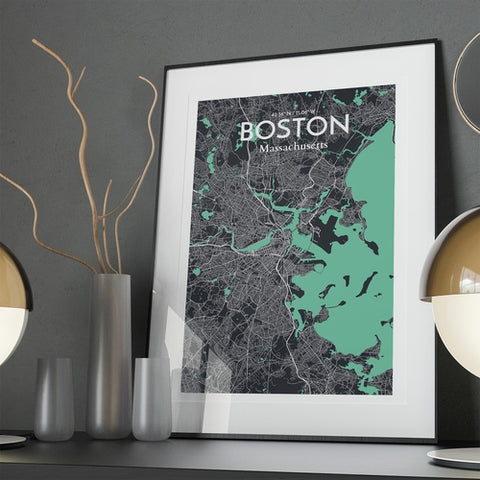 Boston City Map Poster – Detailed Art Print of Boston, Massachusetts for Home Decor, Office Decor, Travel Art, and Unique Gifts