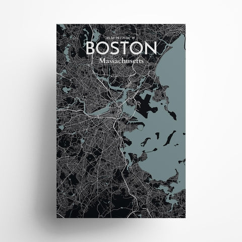 Boston City Map Poster – Detailed Art Print of Boston, Massachusetts for Home Decor, Office Decor, Travel Art, and Unique Gifts