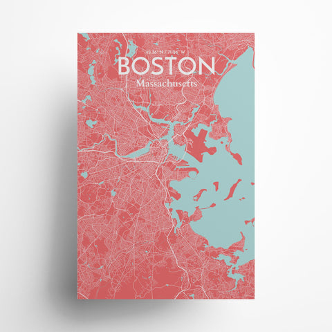 Boston City Map Poster – Detailed Art Print of Boston, Massachusetts for Home Decor, Office Decor, Travel Art, and Unique Gifts