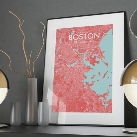 Boston City Map Poster – Detailed Art Print of Boston, Massachusetts for Home Decor, Office Decor, Travel Art, and Unique Gifts