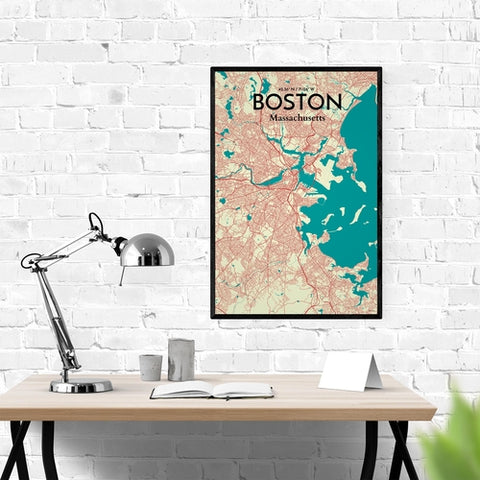 Boston City Map Poster – Detailed Art Print of Boston, Massachusetts for Home Decor, Office Decor, Travel Art, and Unique Gifts