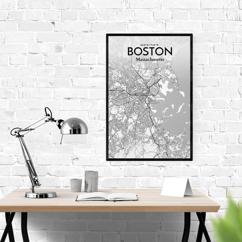 Boston City Map Poster – Detailed Art Print of Boston, Massachusetts for Home Decor, Office Decor, Travel Art, and Unique Gifts