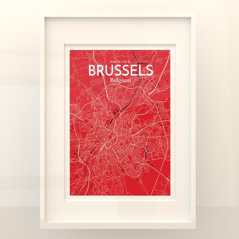 Brussels City Map Poster – Detailed Art Print of Brussels, Belgium City Map Art for Home Decor, Office Decor, and Unique Gifts