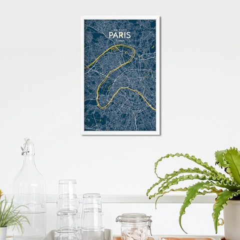 Paris City Map Poster – Detailed Art Print of Paris, France for Home Decor, Office Decor, Travel Art, and Unique Gifts