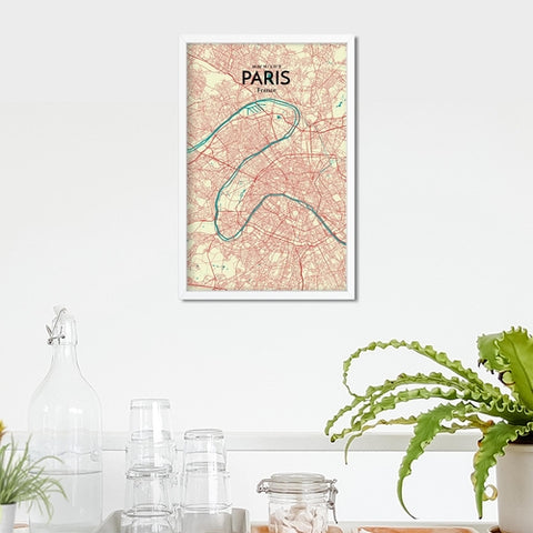 Paris City Map Poster – Detailed Art Print of Paris, France for Home Decor, Office Decor, Travel Art, and Unique Gifts