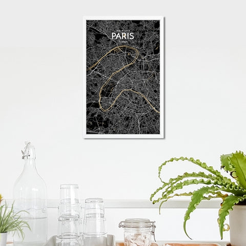 Paris City Map Poster – Detailed Art Print of Paris, France for Home Decor, Office Decor, Travel Art, and Unique Gifts