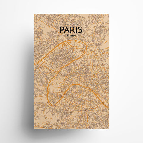 Paris City Map Poster – Detailed Art Print of Paris, France for Home Decor, Office Decor, Travel Art, and Unique Gifts